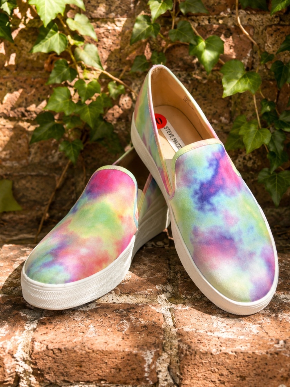 STEVE MADDEN Toshe Multicolor Casual Canvas Tie-Die Slip-on Sneakers, 10